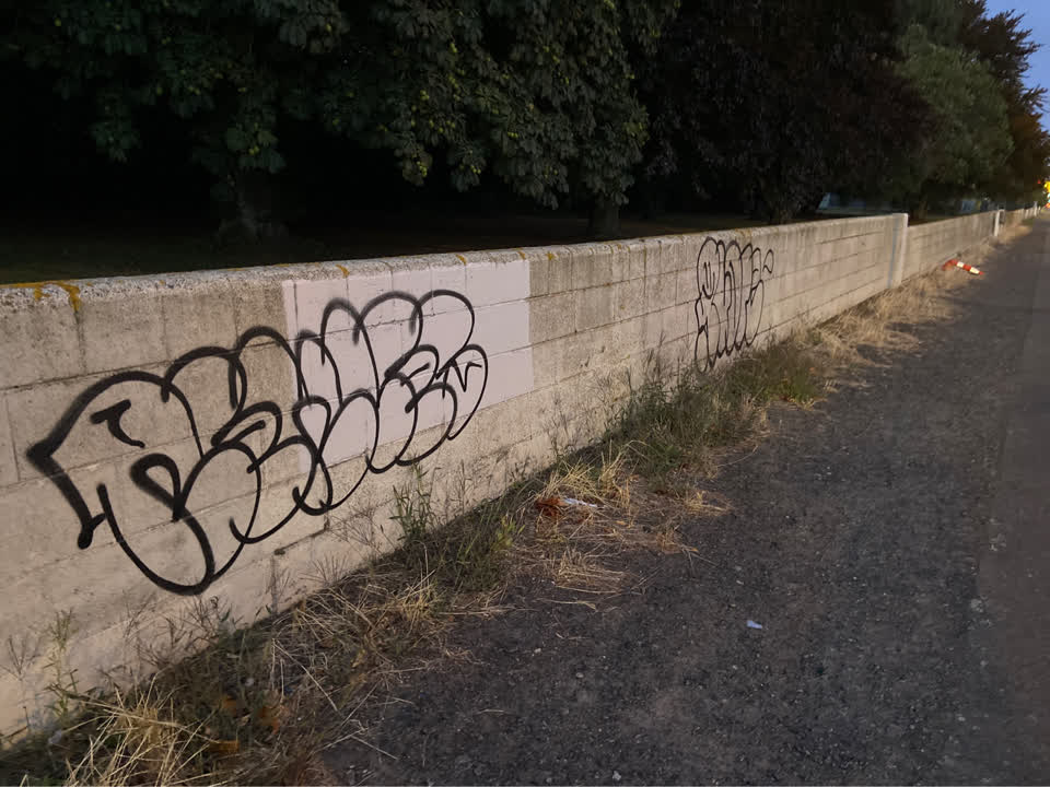 The photograph attached to this graffiti report