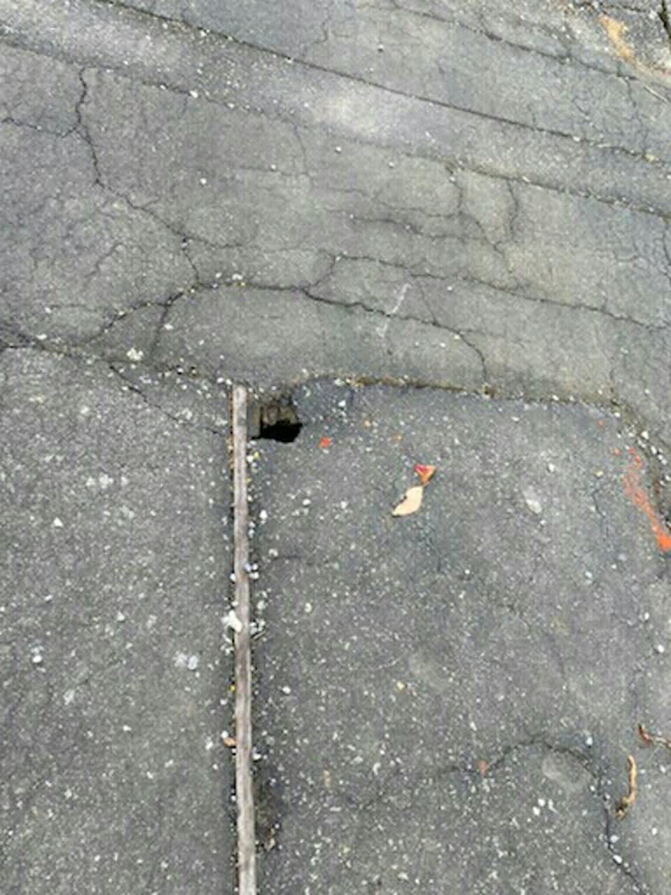 The photograph attached to this roading/streets report
