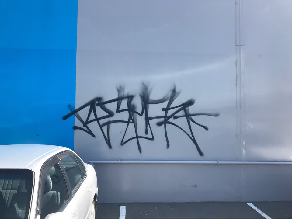 The photograph attached to this graffiti report