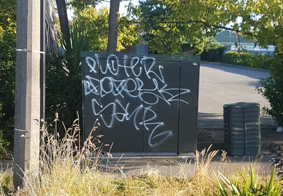 The photograph attached to this graffiti report