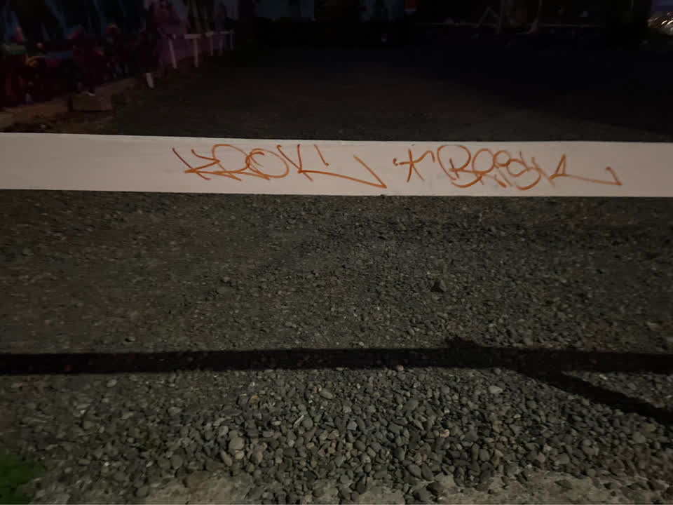 The photograph attached to this graffiti report