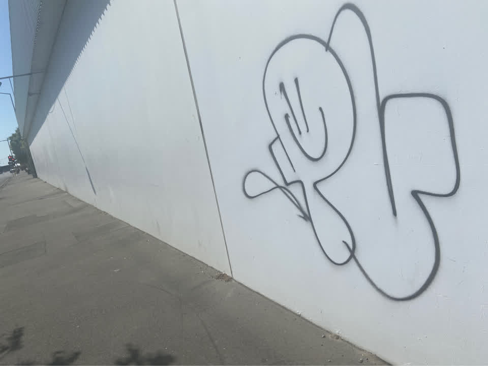 The photograph attached to this graffiti report