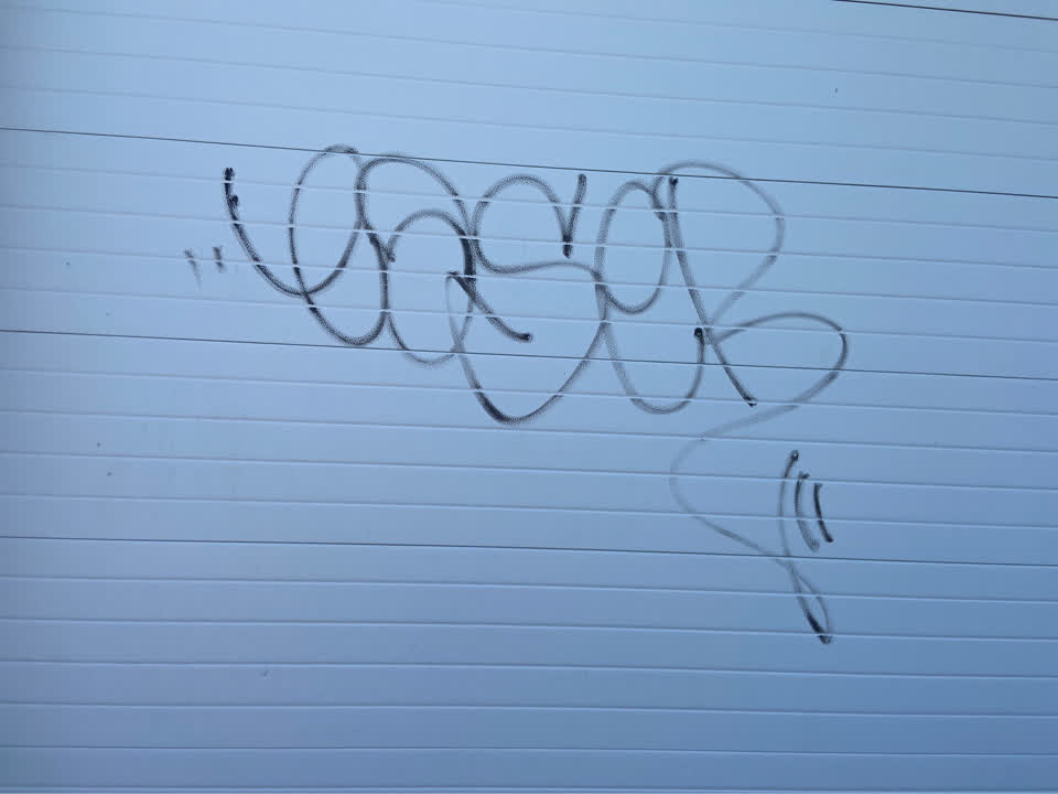 The photograph attached to this graffiti report