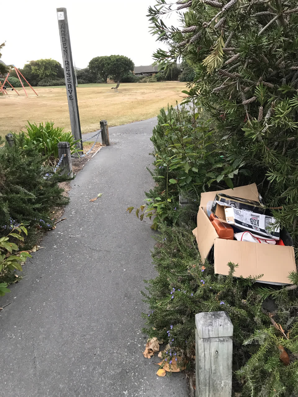 The photograph attached to this rubbish/recycling report