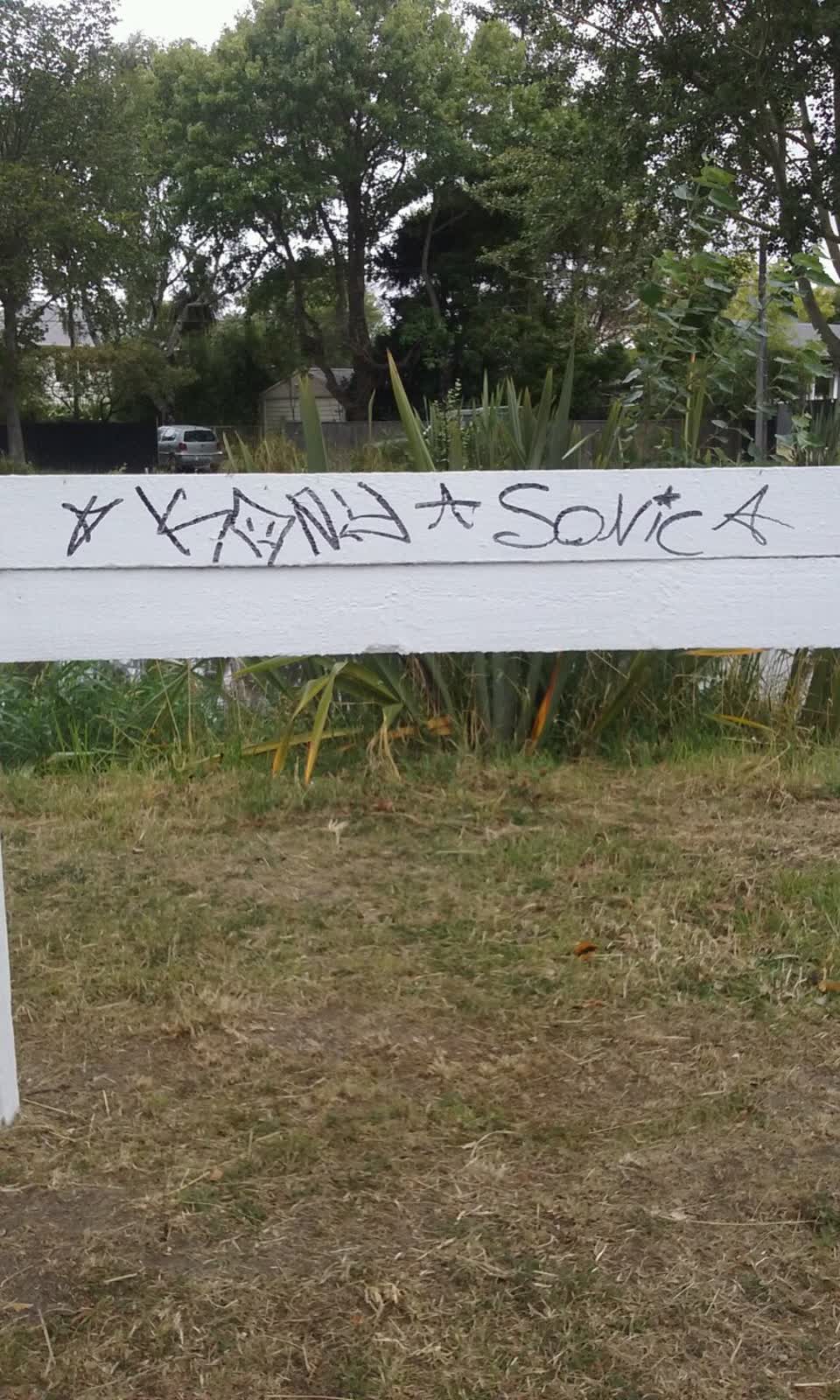 The photograph attached to this graffiti report