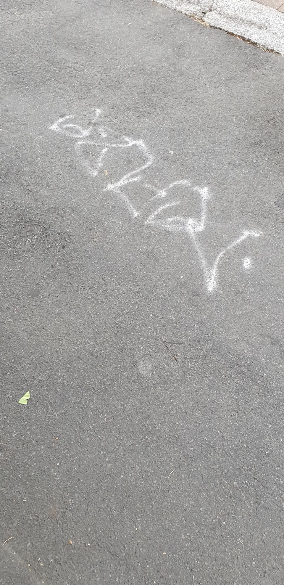 The photograph attached to this graffiti report