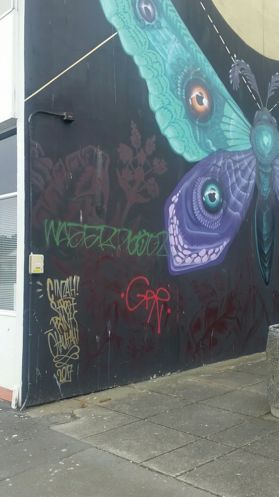 The photograph attached to this graffiti report