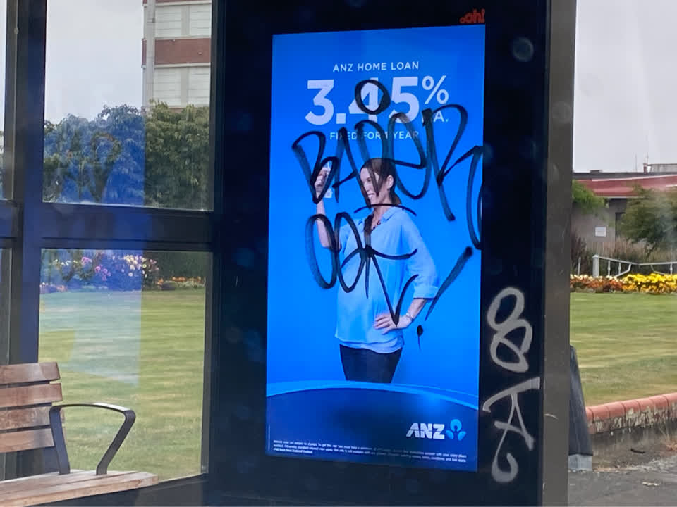 The photograph attached to this graffiti report