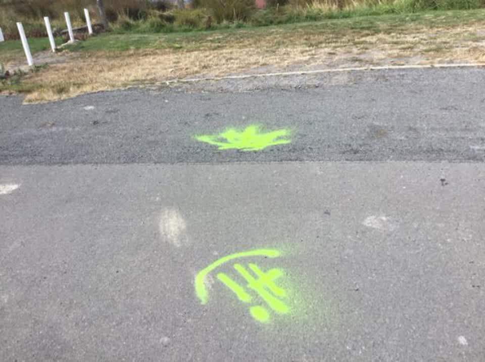 The photograph attached to this graffiti report