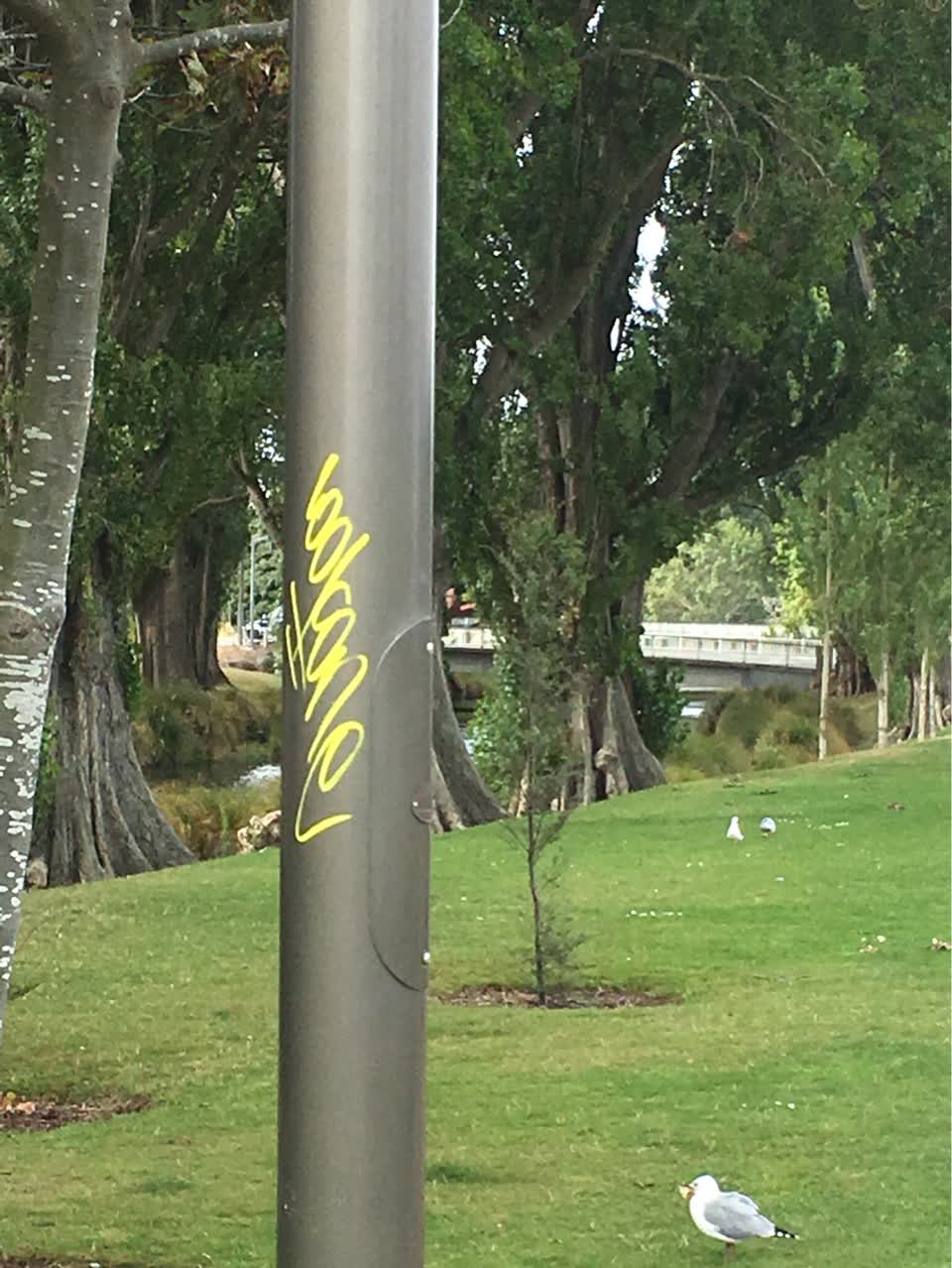 The photograph attached to this graffiti report