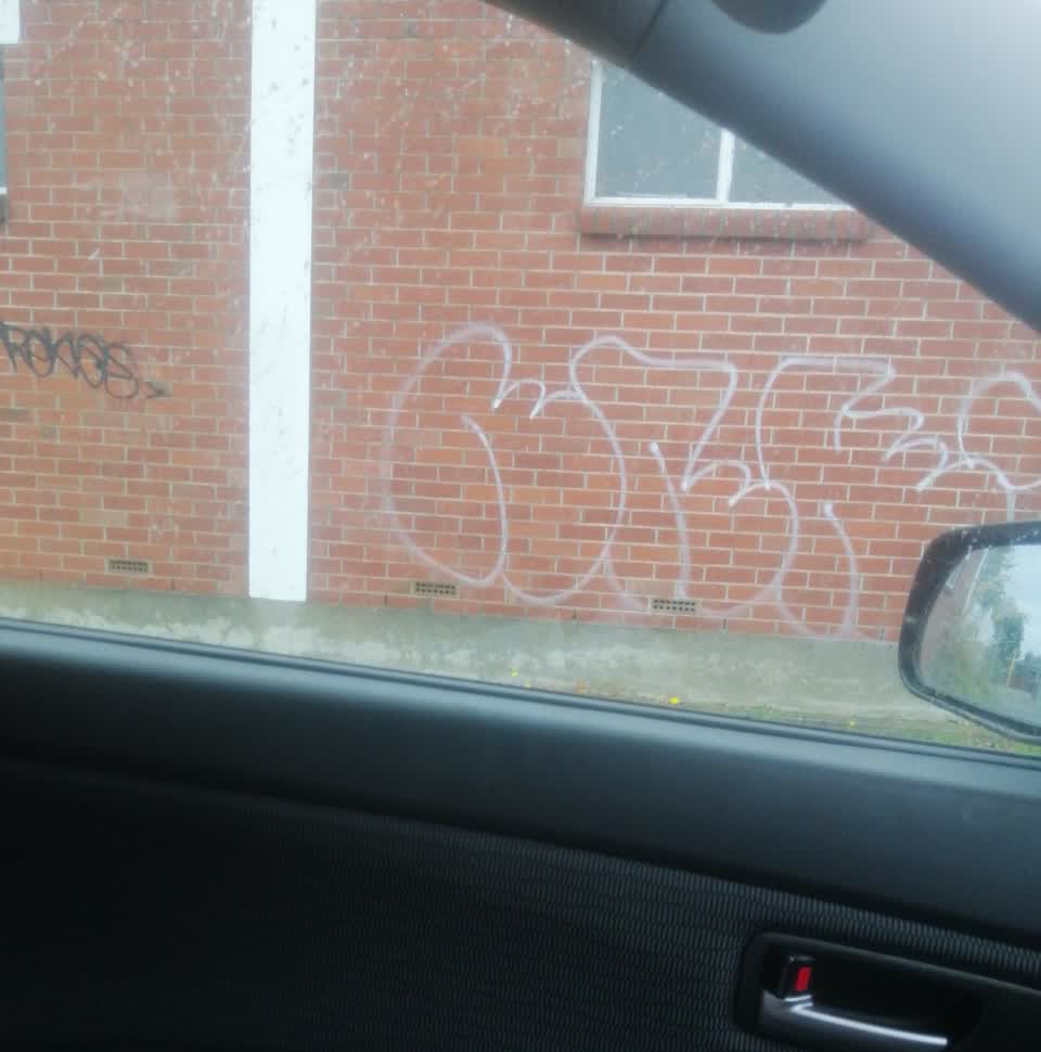 The photograph attached to this graffiti report