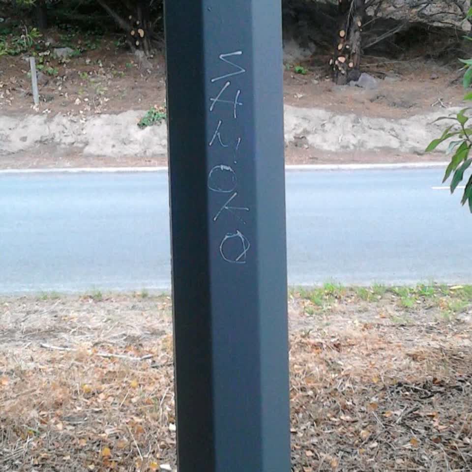 The photograph attached to this graffiti report