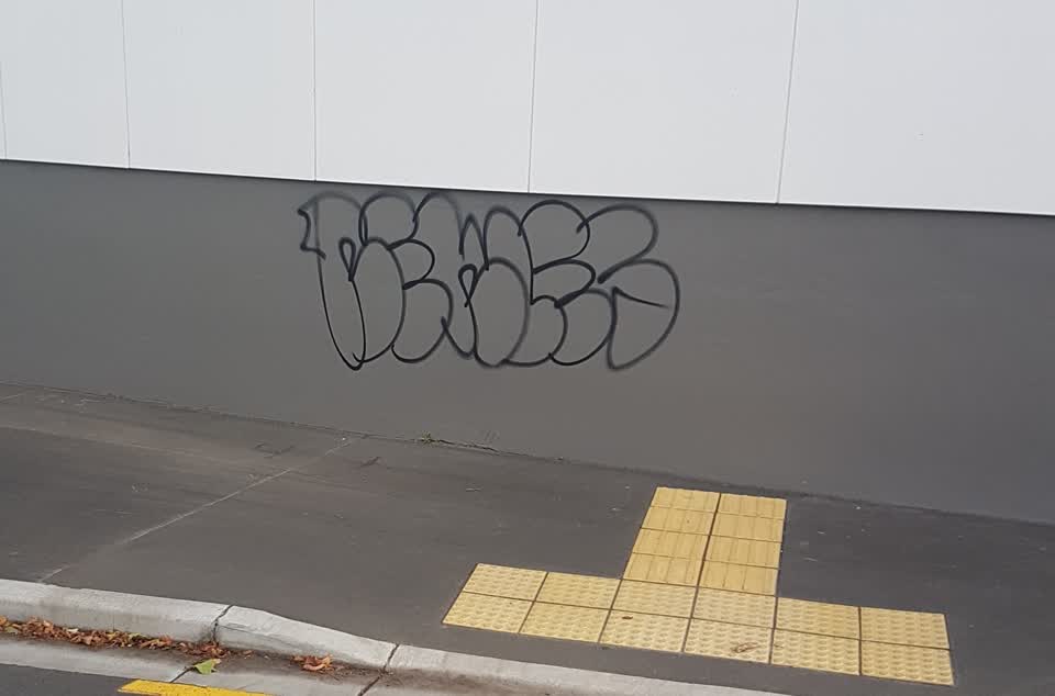 The photograph attached to this graffiti report
