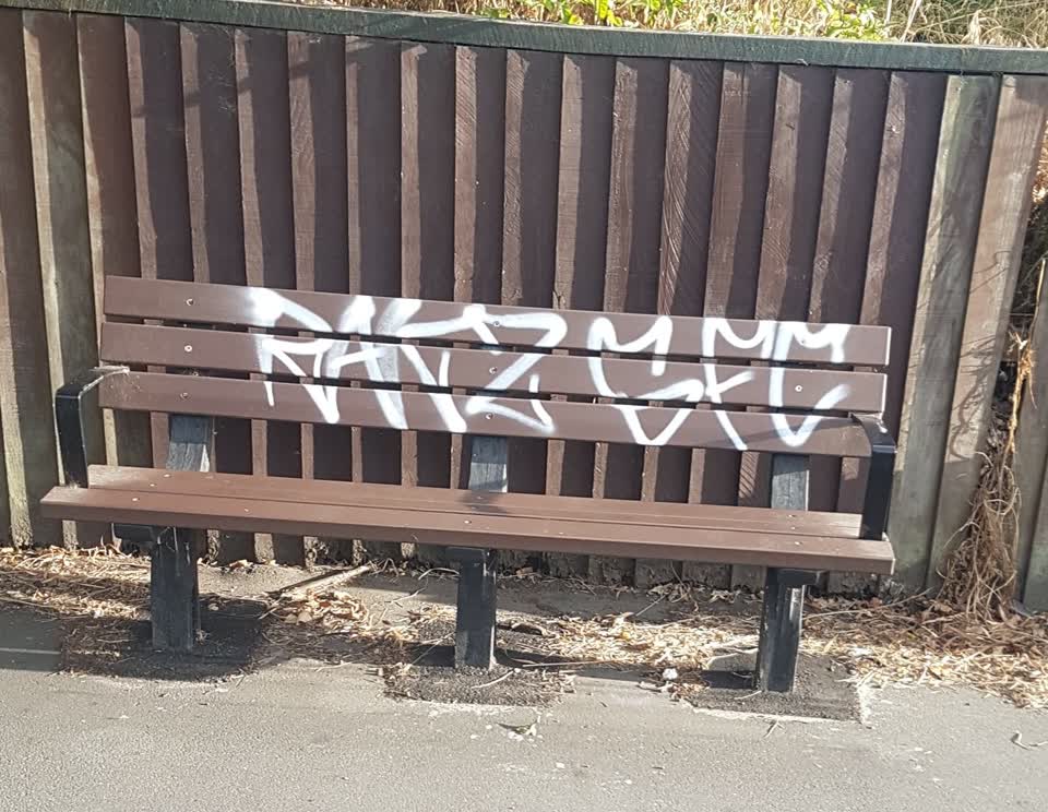 The photograph attached to this graffiti report