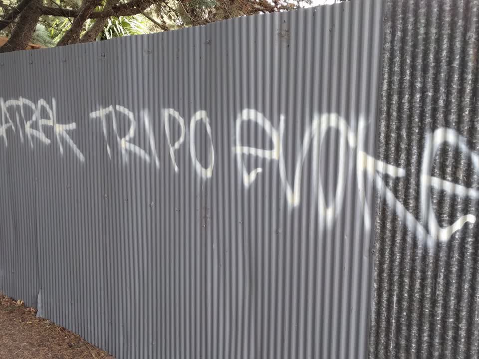 The photograph attached to this graffiti report