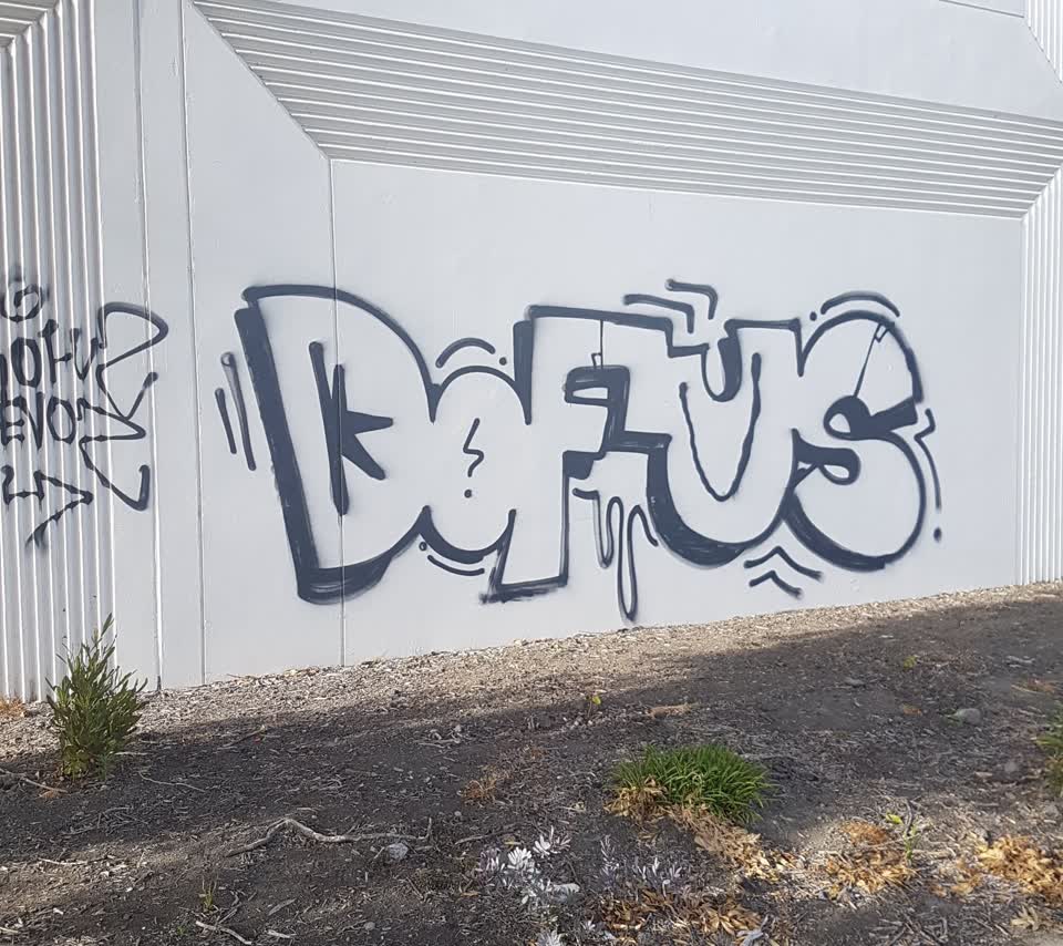 The photograph attached to this graffiti report