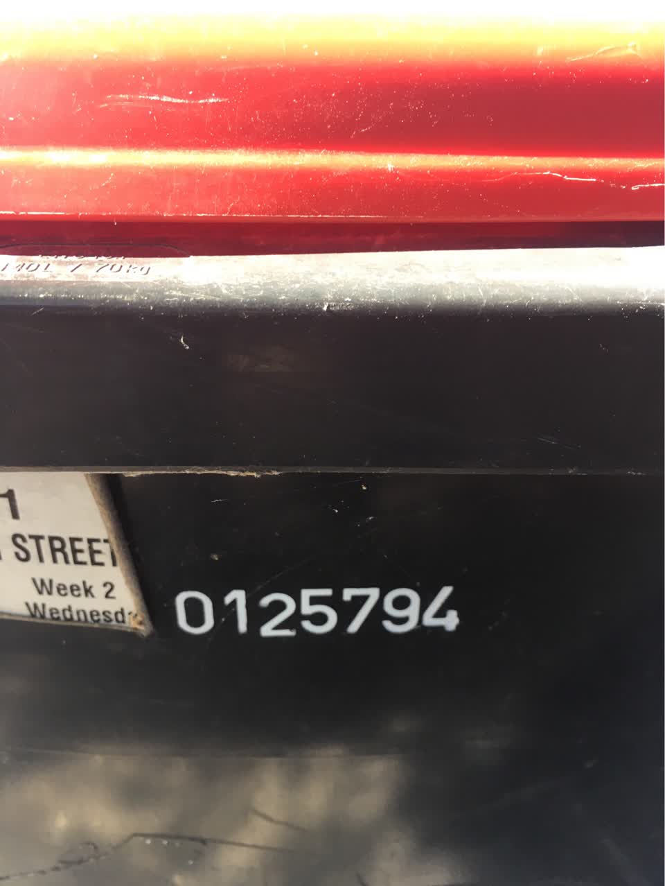 The photograph attached to this rubbish/recycling report