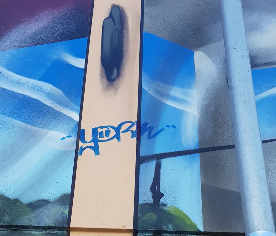 The photograph attached to this graffiti report