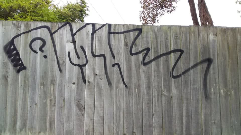 The photograph attached to this graffiti report