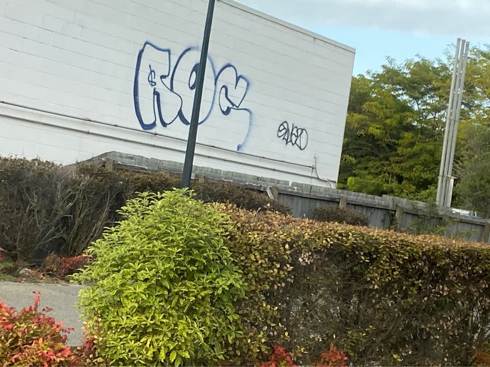 The photograph attached to this graffiti report
