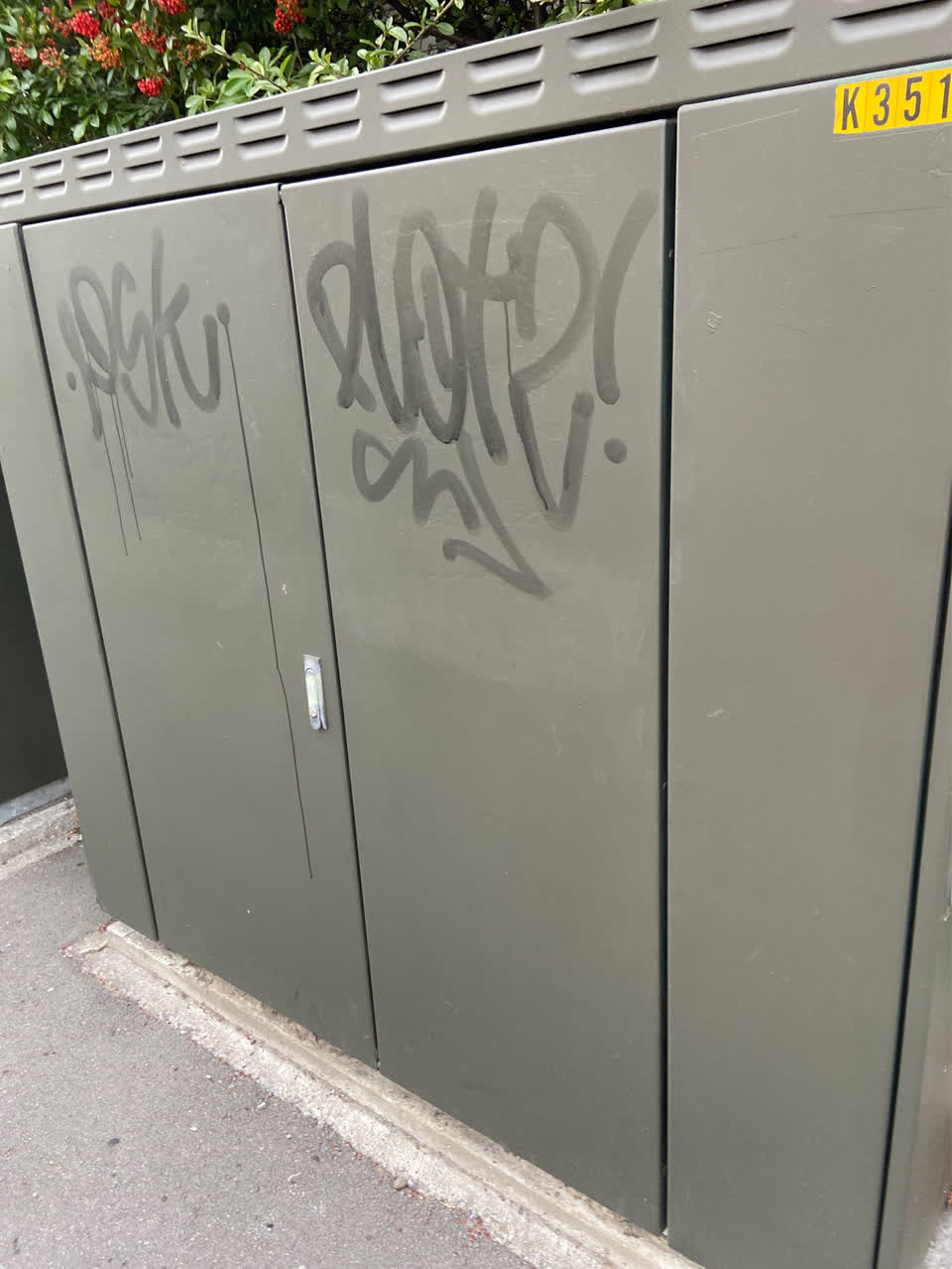 The photograph attached to this graffiti report