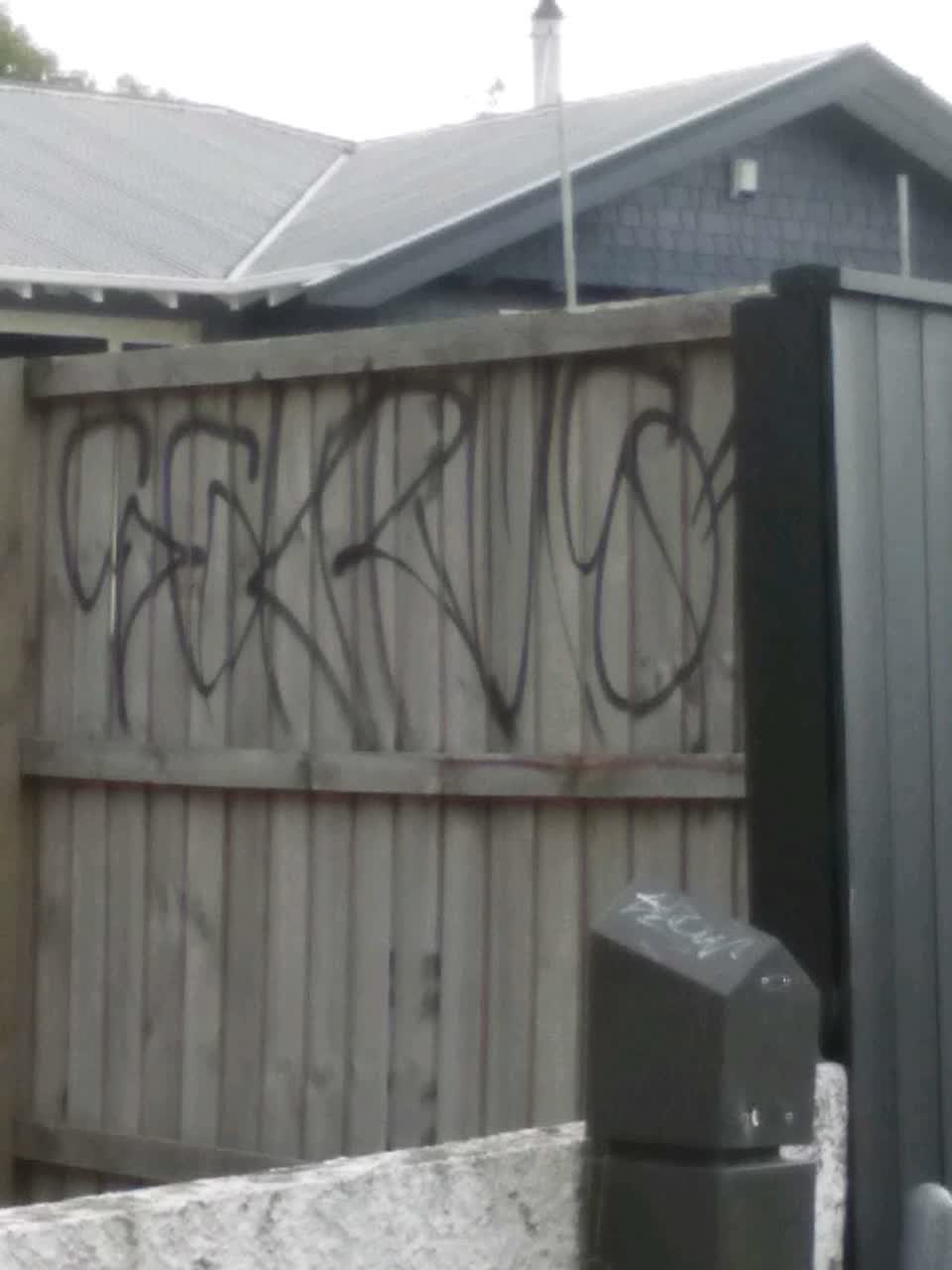 The photograph attached to this graffiti report