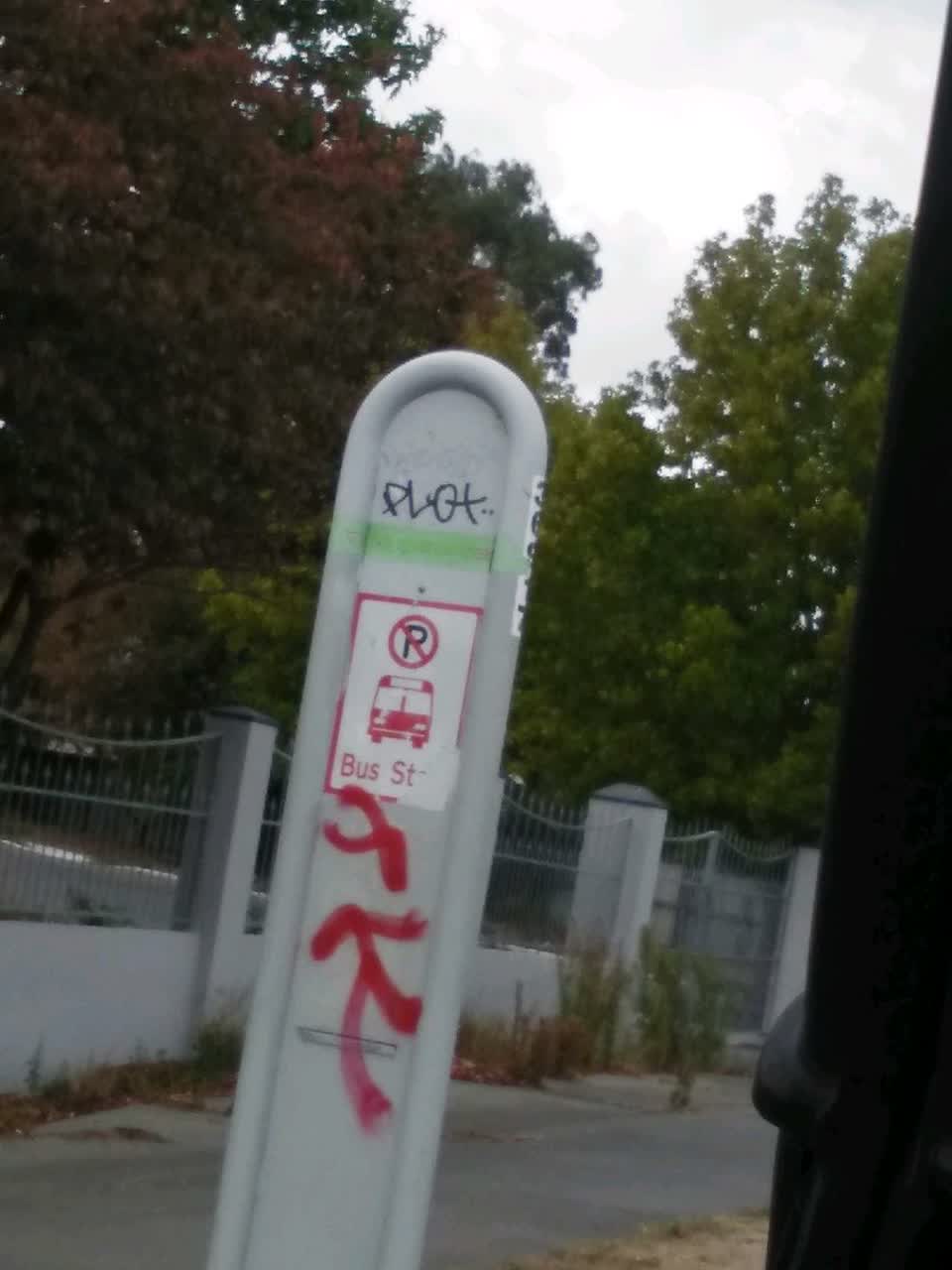 The photograph attached to this graffiti report