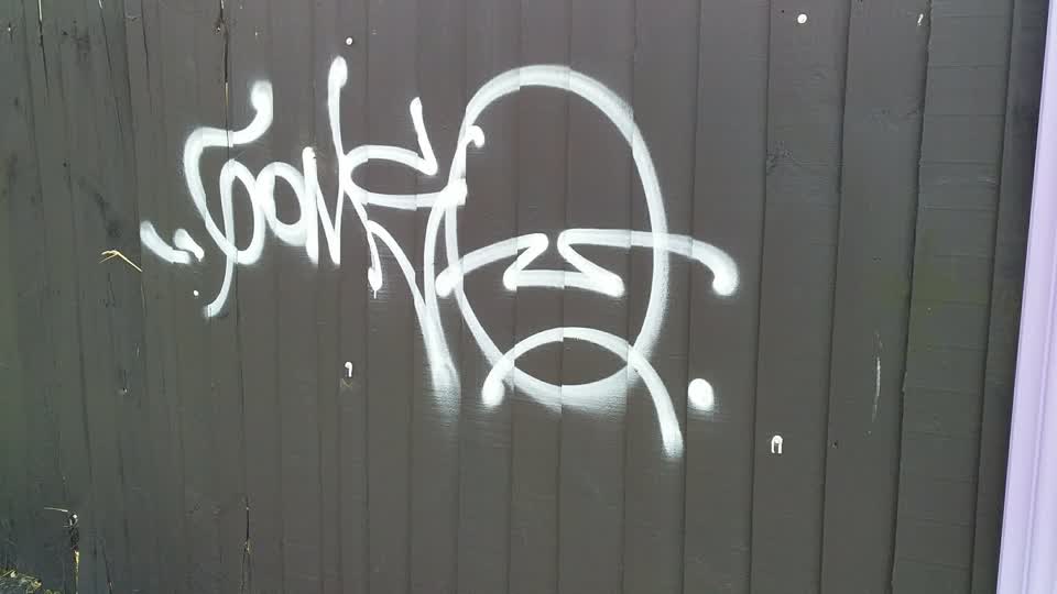 The photograph attached to this graffiti report