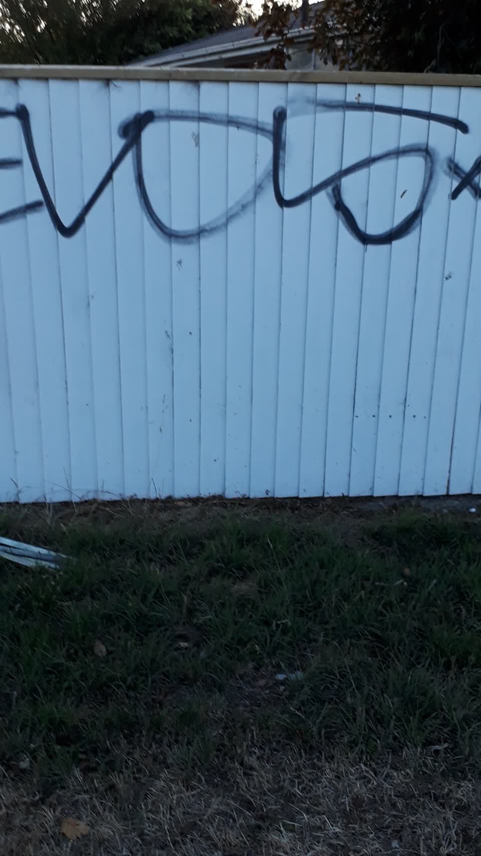The photograph attached to this graffiti report