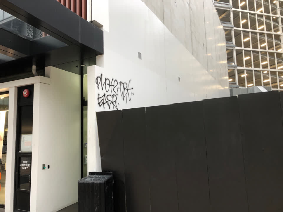The photograph attached to this graffiti report