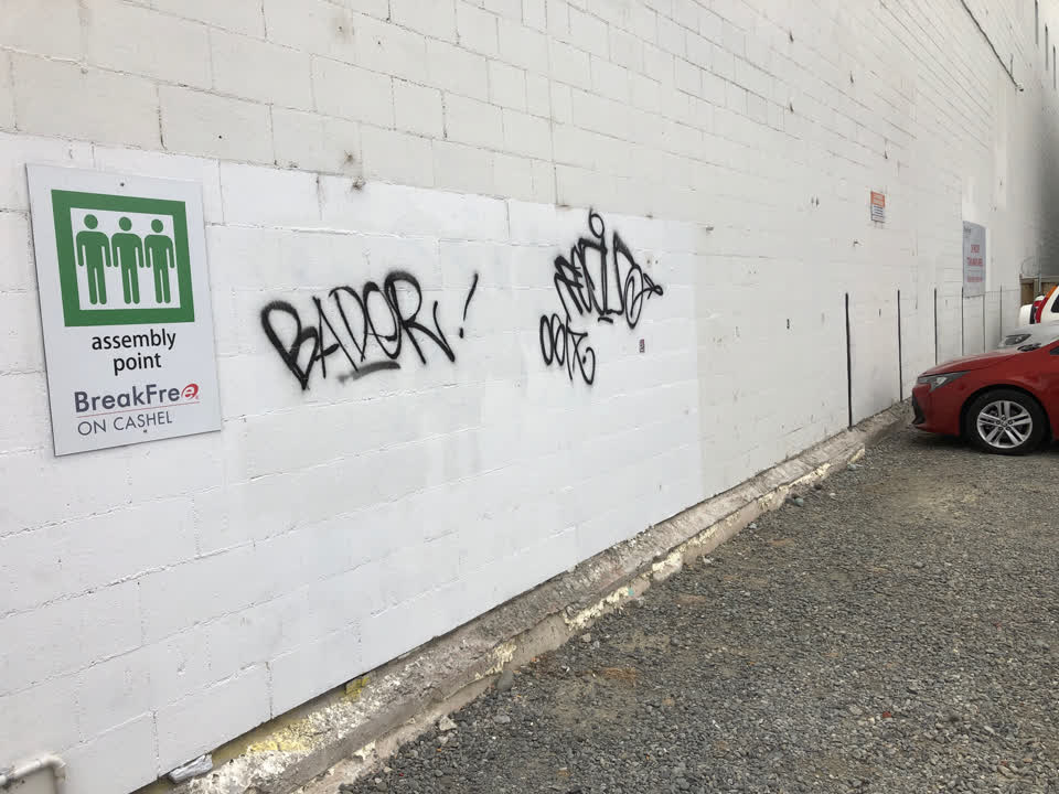 The photograph attached to this graffiti report