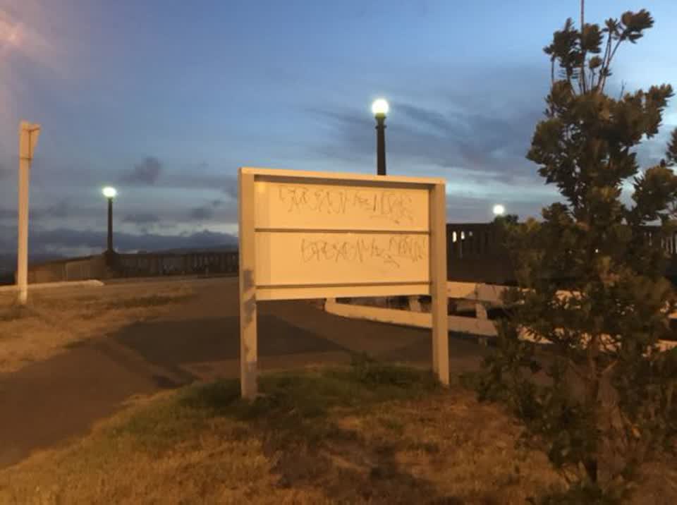 The photograph attached to this graffiti report