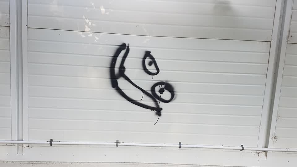 The photograph attached to this graffiti report