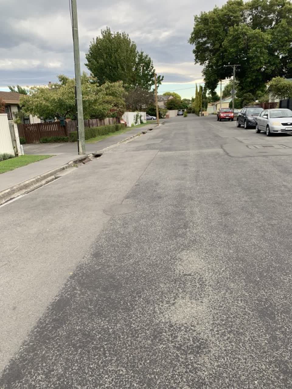 The photograph attached to this roading/streets report