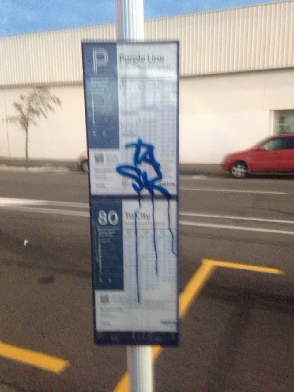 The photograph attached to this graffiti report