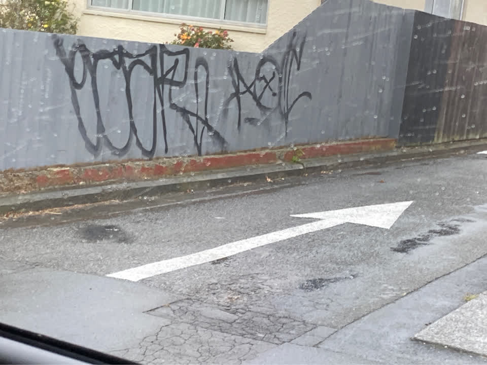 The photograph attached to this graffiti report