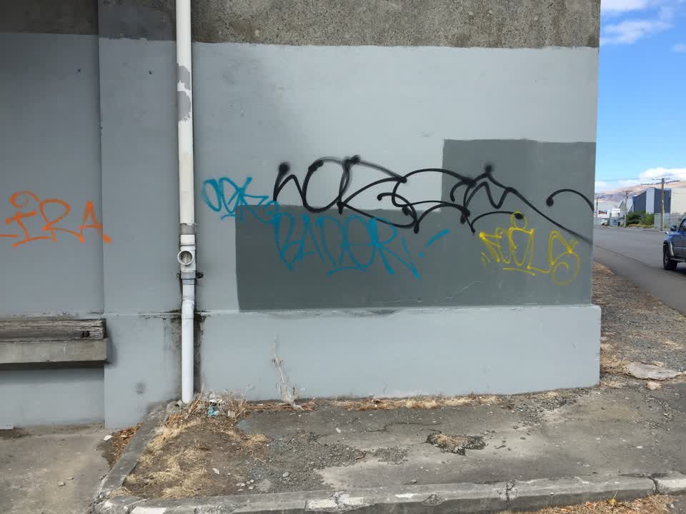 The photograph attached to this graffiti report