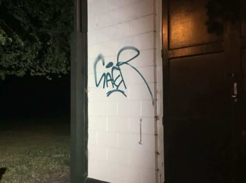 The photograph attached to this graffiti report