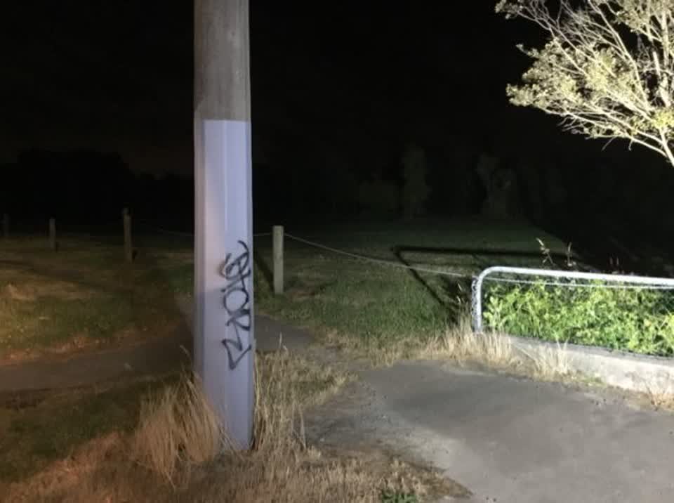The photograph attached to this graffiti report