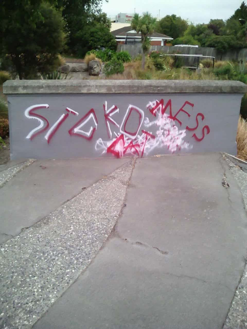 The photograph attached to this graffiti report