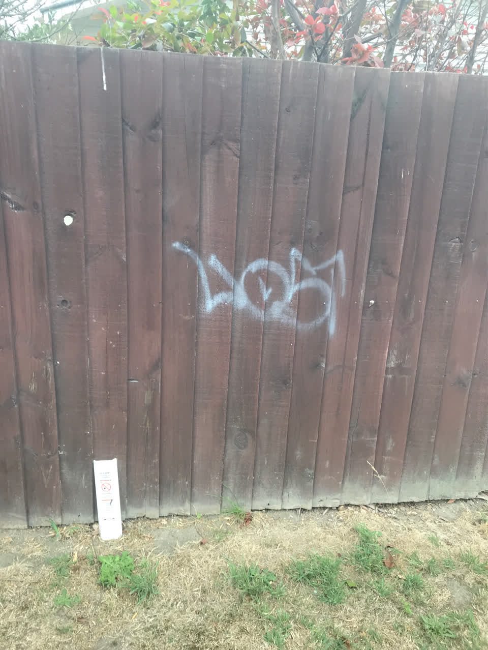 The photograph attached to this graffiti report