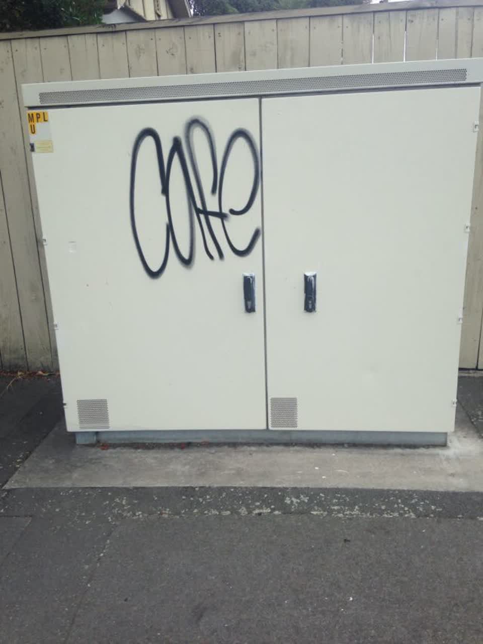 The photograph attached to this graffiti report