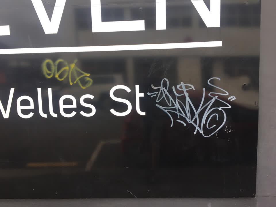 The photograph attached to this graffiti report