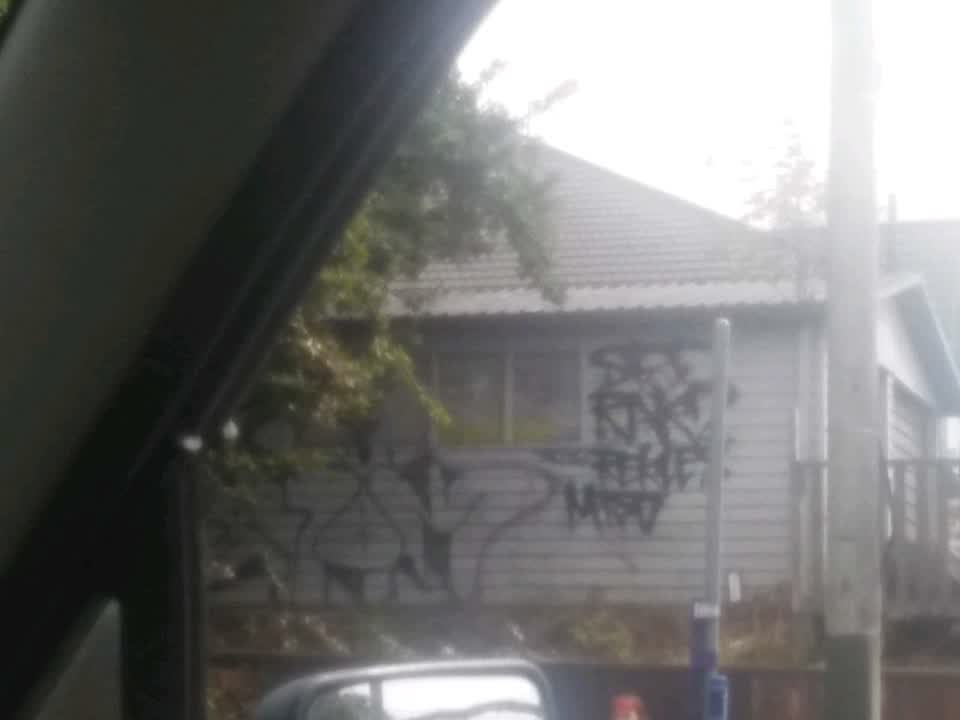 The photograph attached to this graffiti report