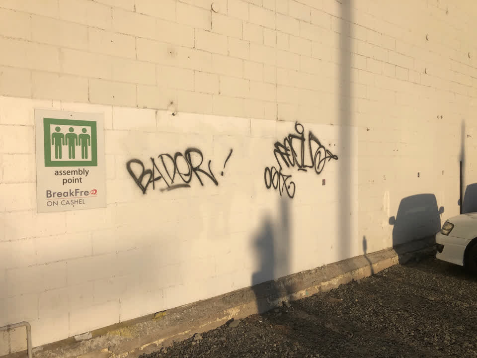 The photograph attached to this graffiti report