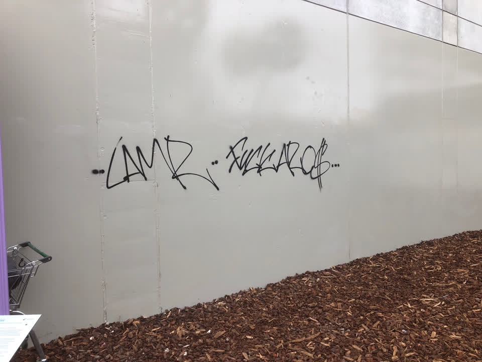 The photograph attached to this graffiti report