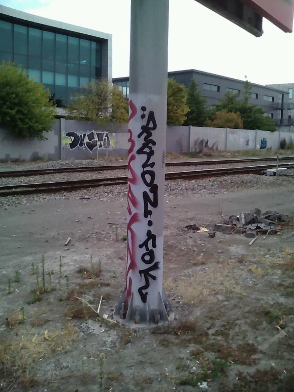 The photograph attached to this graffiti report