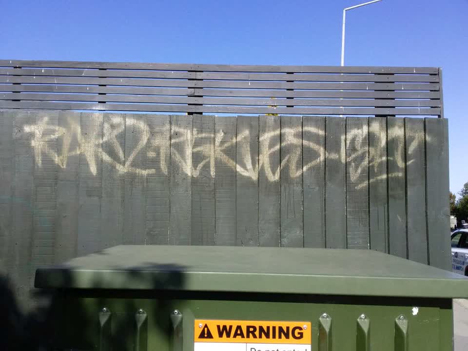 The photograph attached to this graffiti report