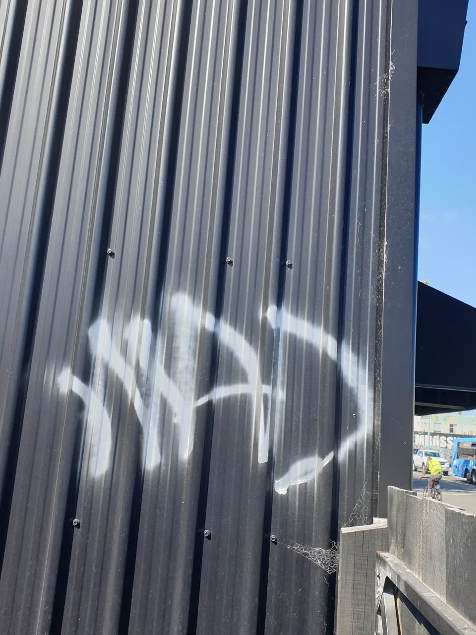 The photograph attached to this graffiti report