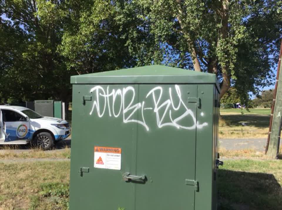 The photograph attached to this graffiti report